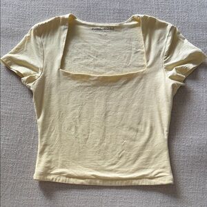 Pink Rose Light Yellow Short Sleeve Tee